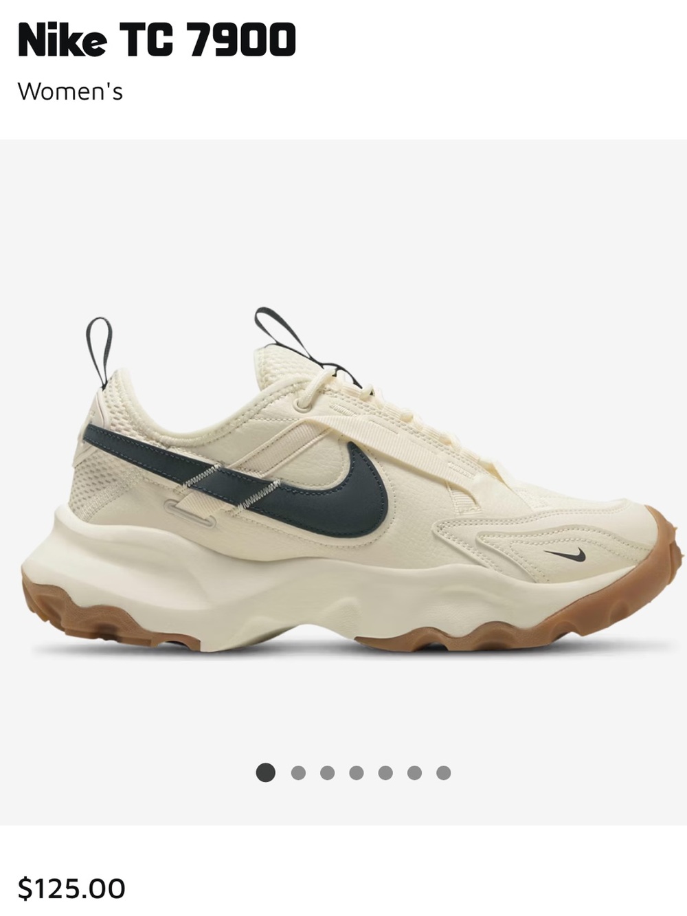 Nike Women's TC 7900 Cream Black Gum Athletic Shoes